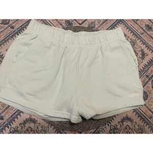 The North Face Womens Light Blue Fleece Sweat Shorts Size Medium Pockets Logo